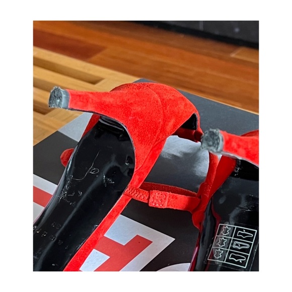 SOLD - Sandro Red Strappy Heels - Picture 5 of 6